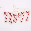 Decoraciones Navideñas 6 Piezas/Paquete Bastones de Caramelo Navideños de Plástico Coloridos Adornos para Árbol de Navidad Pequeños Bastones de Caramelo