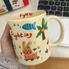 Caneca Cerâmica Desenho Animado Fofa Similar às do Xiaohongshu, Caneca Presente de Alto Valor para Meninas, Perfeita para Casamentos e Noivados