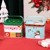 Caja de Almacenamiento de Hierro Portátil para Navidad Cesta de Almacenamiento Festiva Empaque para Regalos Dulces Galletas Decoración de Escritorio Adornos