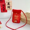 Bolsa da Sorte Vermelha para o Ano do Cavalo, Pequena Carteira de Moedas, Bolsa de Cumprimentos de Ano Novo, Bolsa Transversal Fofa para Crianças e Bebês Receberem Dinheiro da Sorte