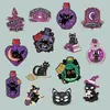Set de Broches de Gato Negro Estilo Magia Oscura Accesorios de Pines de Dibujos Animados de Pociones Misteriosas Insignias Decorativas Versátiles