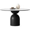 Combinación de Mesa y Silla de Comedor de Madera Maciza Retro Francesa para el Hogar Mesa de Comedor Redonda Nórdica para Apartamento Pequeño Muebles de Estilo Mid-Century Negros