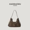 Bolsa Tote Simples para Estudante de Ombro Estilo Coreano Leve para Viagem Cor Sólida Casual Preguiçoso Bolsa Hobo Transversal Versátil para o Trabalho