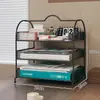 Organizador de mesa de escritório porta-arquivos de metal porta-armazenamento de documentos material de escritório caixa de armazenamento em camadas para arquivos A4