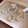 Anillo Abierto Redondo Retorcido Geométrico de Doble Capa Europeo y Americano Juego de Dos Piezas Personalidad Exagerada Anillo de Dedo Exquisito Joyería de Mano Versátil para Mujeres
