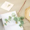 Planta Falsa Verde de Eucalipto Impresa en 3D Decoración Nórdica para el Hogar Tacto Realista Flor Artificial Hojas Verdes Eucalipto Artificial de Color Otoño