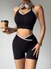 Conjunto de Ropa de Yoga con Cuello Halter para Mujer Transfronterizo Nuevo Estilo Espalda Bonita Ropa Deportiva de Yoga Entrenamiento Espalda Bonita Ropa de Fitness Conjunto de Dos Piezas