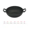 Plancha Teppanyaki Redonda Olla Pequeña de Hierro Doble Asa Fondo Plano Olla para Arroz Horneado Sartén para Bistec al Queso Mini Sartén Pequeña Antiadherente Comercial