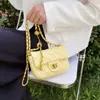 Nueva Tendencia Primavera/Verano 2025: Popular este año, el bolso pequeño cuadrado versátil de patrón de rombos es un bolso de cadena cruzado de moda