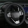 Capa para Volante de Carro Padrão Furo de Agulha Couro Sem Anel Interno Capa para Volante Elástico Faixa Elástica Capa Elástica para Guidão de Carro Transfronteiriça