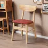 Sillas de comedor tapizadas de madera maciza multicolor, diseño moderno y minimalista, adecuadas para mesas de comedor en casa, cafeterías, restaurantes de comida rápida y uso comercial como sillas con respaldo.