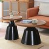 Mesa de Café para Apartamento Color Crema para Sala de Estar, Adecuada para Apartamentos Pequeños, Mesa de Café Redonda de Hierro Forjado Estilo Martini Simple y Moderna para Casas de Huéspedes