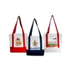 Bolso Bandolera Colorido de Lona Empalmada con Logo Personalizado Bolso de Lona Empalmada con Lino Bolsa de Compras Ecológica de Yute
