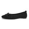 Zapatos planos de punta cuadrada pequeña estilo francés para mujer 2025 Nuevo estilo Lazo pequeño fragante Suela suave Transpirables Huecos Versátiles Zapatos planos