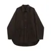 Love and Nancy Trece Líneas 2026 Otoño Estilo Coreano Algodón Puro Bolsillo de Parche Ropa de Trabajo Corte Holgado Camisa de Manga Larga para Mujer 04703