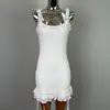 Roupas Femininas de Comércio Exterior Dongdaemun Coreano: Estilo de Mulherzinha Puro e Elegante, Desejo Puro, Vestido Tomara-que-caia com Babados Fluido