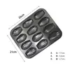 Molde Personalizado Antiadherente de 12 Piezas para Pastel de Concha Molde para Madeleines Color Oro Champagne Molde para Hornear Casero de Snacks