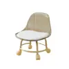 Taburete Pequeño de Acrílico con Ruedas Universales Silenciosas, Taburete para Niños Pequeños, Silla Pequeña de Moda con Ruedas, Taburete Bajo, Taburete sin Costuras para el Suelo