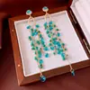 Pendientes de Borla de Cristal con Diamantes y Aguja de Plata Estilo Palacio Francés, Pendientes de Moda, Simples y de Gama Alta, Pendientes Exquisitos de Nicho