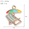Serie de Playa de Verano Aleación Gota de Aceite Colgantes DIY Sombrilla Chanclas Gafas de Sol Pulsera Collar Materiales para Hacer