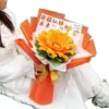 Ramo de Girasoles Tejido - Un Regalo Tejido para el Éxito en los Exámenes, Regalo Inspirador para Adultos