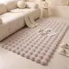 Alfombra de Terciopelo de Burbujas Transfronteriza para Uso en el Hogar en Sala de Estar, Dormitorio, Alfombrilla de Mesita de Noche, Alfombra Gruesa de Color Sólido de Piel de Conejo Sintética