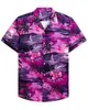 Camisa de playa para hombre transfronteriza con impresión digital 3D, tendencia personalizada, hojas hawaianas, flor, top versátil