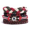 Joyería transfronteriza europea y americana diy traje de piel de vaca pulsera tejida a mano vintage cuerda de mano de cuero para hombre pulsera de ojo