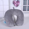 Almohada cervical para el cuello en forma de U de partículas de espuma a rayas directa de fábrica, almohada en forma de U para viajes en coche, venta al por mayor