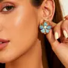 Pendientes de Flor Exagerada de Perla de Imitación Nuevos de Moda Europeos y Americanos Transparencia de Lujo Ligero Pendientes de Pétalo Versátiles Pendientes