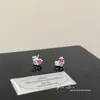 Pendientes de Botón Mini Lindos de Colores con Forma de Corazón Completamente Cubiertos de Pedrería, Accesorios para Orejas Estilo Nicho