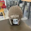 Chapéu de Lã Tricotado com Proteção de Orelha Infantil Outono e Inverno Estilo Coreano Quente para Meninos e Meninas Chapéu Pulôver à Prova de Vento Versátil Chapéu de Lã para Bebê