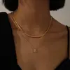 Collar de 26 Letras de Doble Capa Transfronterizo de Aliexpress Acero Inoxidable Ajustable Estilo Vintage Joyería para el Trabajo