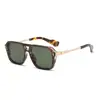 Gafas de Sol Estilo Aviador Europeas y Americanas, Gafas de Sol Cuadradas Retro con Doble Puente, Gafas de Sol Personalizadas Transfronterizas para Hombres y Mujeres, Gafas de Sol de Celebridades de Internet