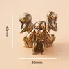 Latão Criativo Três Macacos Não Veem Não Ouvem Latão Decoração de Animal de Estimação para Chá de Mesa Doméstica Ornamento de Objetos Antigos Retrô