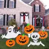 Decoración de Cartón para Patio de Halloween: Fantasma, Calabaza, Telaraña, Murciélago, Gato Negro, Momia, Frankenstein
