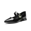 Zapatos Mary Jane Rojos Zapatos de Mujer 2026 Nuevo Estilo Otoño Elegantes Cómodos No Cansan los Pies Combinar con Faldas Nuevo Estilo Chino Puntiagudos Planos de Mujer