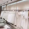 Cabide de Casamento em Aço Inoxidável, Cabide Dourado Titânio para Vestidos, Cabide de Parede para Loja de Roupas Femininas, Cabideiro de Teto ao Chão