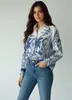Camisas de Comercio Exterior para Mujer 2026 Camisas Estampadas de Manga Larga Blusas Sueltas Ropa de Abrigo Casual Versátil de Moda para Primavera para Mujer