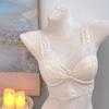 Ropa interior de encaje de lujo de estilo francés para mujer, sujetador sin aros estilo chaleco interior sexy con realce de pecho pequeño