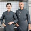 Roupas de Trabalho de Chef de Alta Qualidade Manga Longa Masculina Outono e Inverno Vestuário Restaurante Cantina Hotel Confeitaria Panificação Cozinha Roupas de Trabalho Roupas de Chef