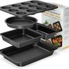 Set de Bandejas para Hornear y Cocinar de Acero al Carbono de 5 Piezas Transfronterizo Bandeja para Horno Pastel Molde para Muffins Pan Largo Plato para Barbacoa