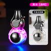 T08 mito negro alrededor de calabaza encendedor a prueba de viento recto inflable brazo basculante mango giratorio encendedor de juego al por mayor