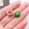 Amazon Handmade Pingentes de Frutas Esmaltados 3D Liga Metálica Morango Melancia Pimenta Milho Acessórios para Joias DIY