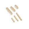 Cuentas Espaciadoras Ovales Porosas de Zirconia Rellenas de Oro de 14 Quilates que Conservan el Color Accesorios Espaciadores para Pulseras de Perlas de Doble Fila Hechas a Mano para Manualidades