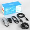 Bicicleta montaña resaltado impermeable luz de carga tipo choque luz trasera de carga para bicicleta luz trasera giratoria 360 grados