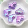 Accesorios para joyería DIY acrílico color AB agujero recto corazón de melocotón cuentas de amor material para cadena de teléfono móvil casera decoración colgante de coche