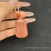 Colgante de Paz de Jade de Seda Dorada Natural Colgante de Piedra de Jade Rosa para Mujeres Collar Versátil Simple Suministro para Transmisión en Vivo