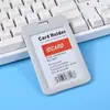 Porta Credencial Transparente de Doble Cara Tarjeta de Acceso de Fábrica Tarjeta Escolar de Estudiante Tarjeta de Comedor Insignia de Trabajo Insignia