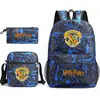 Harry potter harry potter Mochila con Estampado Mochila Escolar para Estudiante Bolso de Hombro Pequeño Estuche para Lápices Set de Tres Piezas